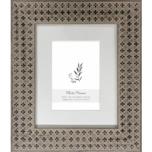 HD Designs Brown Cross Pattern Photo Frame, 8" x 10"