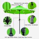 Sunnyglade 9' Solar LED Lighted Patio Umbrella with 8 Ribs/Tilt Adjustment and Crank Lift System (Grass Green)