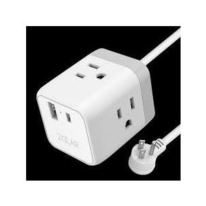 ZGEAR Gear Maximized 3 Outlet AC Power Cube With USB A & USB C Fast Charger