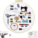 2 x Crafmanoe Hand Embroidery Kits for Beginners Adults, Crewel Embroidery DIY Kits, Stamped Cross Stitch Kits for Beginners Adults Craft Kits for Women, Entire Set of Embroidery Supplies & Video Tutorial