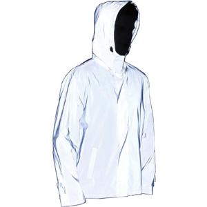 LZLRUN Mens Fully Reflective Jacket Outdoor Windbreaker Running Cycling Coat (XX-Large, Grey)