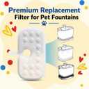 4 x 8 Pack Cat Water Fountain Filter Replacement, Multi-Layer Filtration | Fits PLWF106/PLWF116/PLWF115/PLWF105/PLWF005, 8 Filters+8 Pre-Filter Sponges+1 Cleaning Brush Pet Fountain Filter Replacement
