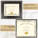 15x18 Diploma Frame for 11x14 Certificate/Document/Picture with Black and Gold Mat, Solid Wood Degree Frame, UV Protection Acrylic Wall Display