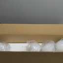 Brass Vanity Light, 31-Inch Modern 4-Light Gold Bathroom Light Fixtures with Frosted Globe Shade Mid Century Milk Glass Wall Sconce