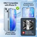 SYNCWIRE Privacy Screen Protector for iPhone 15 6.1''[2-Pack], Unbreakable True 28 Anti Spy Tempered Glass Saver Black [Easy Installation Frame] [9H Hardness] [Bubble Free] [Sensitive Touch]