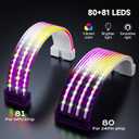 Sirlyr RGB LED Strips for PSU Cables - Flexible ARGB Lighting Sleeves,Manage/Cover 8 pin PCIE/12VHPWR GPU,24 Pin ATX Power Supply Cable and Extensions,Decor PC Case,5V 3Pin SYNC