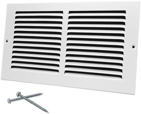 Howeall 12"W x 6"H [Duct Opening Size] Steel Return Air Grille, Air Return Vent Cover for Ceiling and Sidewall - HVAC Air Vent Covers - [Outer Dimensions: 13.75"W x 7.75"H]
