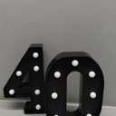 8.7In 40th Birthday Decorations Gifts for Her Him, Light Up Numbers Decorative Sign for 40th Birthday Wedding Work Anniversary Backdrop Table Wall Decor（Black）