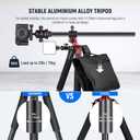 NEEWER 72 inch Camera Tripod Monopod with Center Column and Ball Head Aluminum, Arca Type QR Plate, Bag, Horizontal Tripod Overhead Camera Mount for DSLR Camera, Video Camcorder, Max Load: 33lb