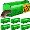 6 Pcs Humane Mouse Traps No Kill,Catch and Release Mouse Traps That Work,Live Mouse Trap Small Capture Cage,Reusable Mice Trap Catch for House & Outdoors