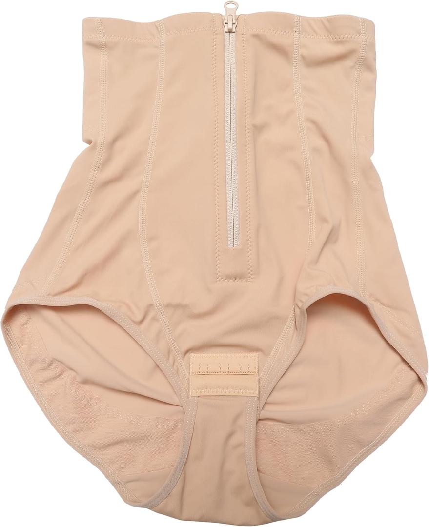Allegra K Plus Size for Women's Hook Zipper Front Closure Slimming Waist Butt Lifter Control Panties Briefs (3X-Large, Beige)
