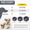 Meifsou Quiet Ears for Dogs - Adjustable Ear Covers for Noise, No Shake Dog Head Wrap, Dog Calming Hood for Thunder, Lightning, Fireworks, Vet Visits, Polyester and Stretch Cotton Blend, Grey S