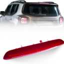 68247167AA, High Mounted Third Brake Light Compatible with Jeep Renegade 2015-2023, Rear Center LED 3rd Stop Lamp Replacement Part, New - Easy to Install | 2016 2017 2018 2019 2020 2021 2022 (Red)