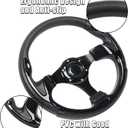 Universal EZGO Steering Wheel with Black Aluminum Frame Golf Cart Steering Wheel for Yamaha Club Car DS and Precedent Tempo, RXV & TXT