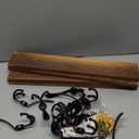 Dual Prong Coat Hooks Wall Mounted Retro Double Hooks Utility Black Hook for Coat Scarf Bag Towel Key Cap Cup Hat 3.15" x 2.17"(L x H) with Wood Piece