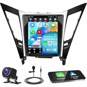 Android 13 Car Stereo for Hyundai Sonata 2010-2015 Radio Wireless Apple Carplay Android Auto Mirror Link Bluetooth 9.7 inch Touchscreen 2G+32G with GPS Navigation WiFi EQ FM Backup Camera MIC