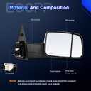 ECCPP Towing Mirrors Tow Mirrors Replacement Fit For 2002-08 For Dodge For Ram 1500 2500 Pickup Power Heated Towing Side Mirrors Pair Set Passenger & Driver Side View
