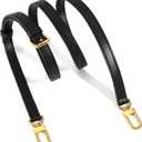 Vachetta Leather Replacement Adjustable Shoulder Strap for L V Handbag Replacement Bag Strap (Black-width: 0.6 in)