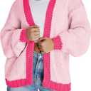 Cakulo Womens Oversized Chunky Cardigan Sweaters Open Front Long Cardigans Fall Coatigan 2025 Knit Sweater Coats (Large)