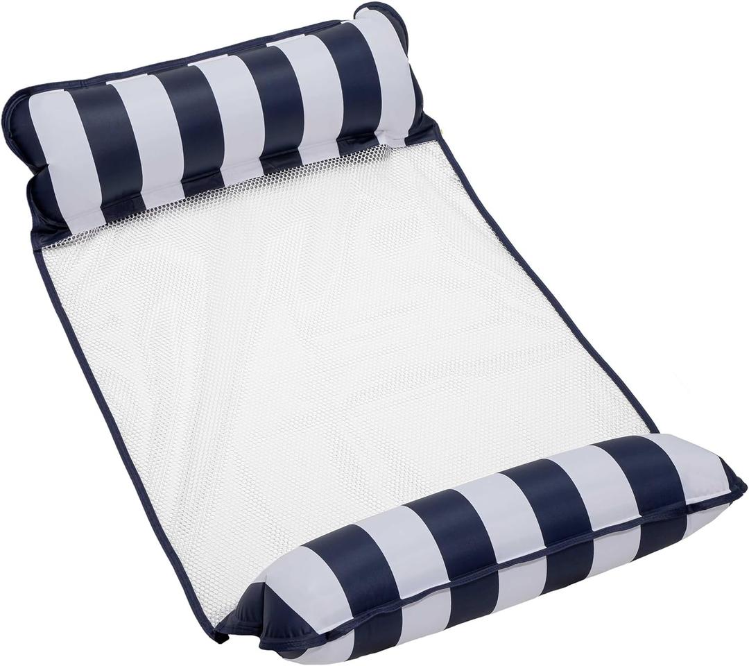 Aqua 4-in-1 Monterey Hammock Pool Float & Water Hammocks, 1-2-3-4 Multipacks  Multiple Colors/Styles  for Adults and Kids Floating (Blue Navy)