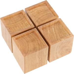 4 Pack 3 Inches Wood Bed Risers, Natural Wood Furniture Lifters, Heavy Duty Bed Risers for Sofa, Bed, Chair, Table, Desk, Furniture