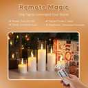 Clear Glass Flameless Candles with Remote Batteries, Flickering Slim LED Pillar Candles Set of 5