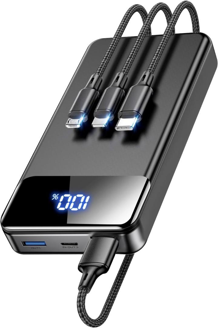 LILIO Portable Charger Power Bank60,000mAh Battery Pack, 22.5W Power Bank Fast Charging with USB Cable, Phone Charger for iPhone 17/16/15/14/13 All Series/Samsung/Android, Camping Essentials, Black