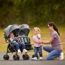 Dream On Me Volgo Twin Baby Stroller, Lightweight Side-by-Side Double Umbrella Stroller with Adjustable Canopy, 5-Point Harness, Storage Basket & Travel-Friendly Fold – Dark and Light Grey