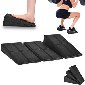 Slant Board Squat Wedge for Calf Stretching3 Pcs 12" x 6.3" Foot Stretcher Balance Board for Plantar Fasciitis, Adjustable Foam Slant Board Wedge Great for Exercises (Black)