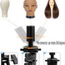 Wig Stand Tripod, Metal Adjustable Foldable Mannequin Head Stand, 63 Inch, Black, for Cosmetology Hairdressing Training (63 inch long)