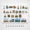 Magnetic Board for Wall,23.6" x 15.7" Decorative Metal Display Board for Notes, Photos & Travel Magnets, Heavy-Duty Metal Panel for Bedroom, Home & Dorm Room Decor (White)