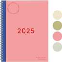 Rileys & Co 2025 Simple Weekly Planner - Annual Weekly & Monthly Agenda Planner, Jan - Dec 2025, Hardbound Cover, Notes Pages, Twin-Wire Binding (8.5 x 11-Inches, Pink) 4 PCS