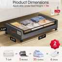 Yecaye Under Bed Storage with Wheels, 2Pack Under Bed Storage Containers, Underbed Shoe Storage Organizer, Rolling Under Bed Metal Drawers for Clothes, Blankets(30.71 x 16.93 x 6.69 in)