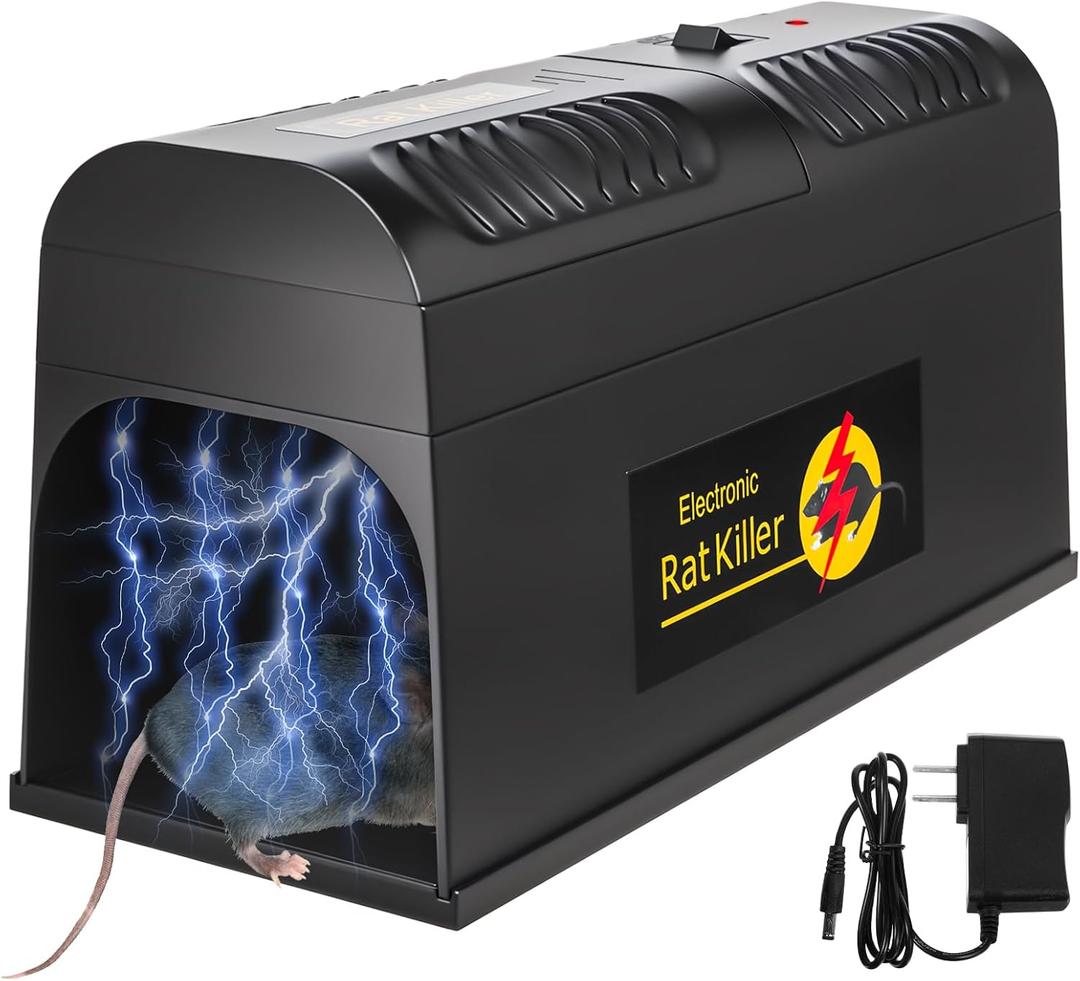 High Voltage Electric Mouse Traps Indoor for Home Instantly Kills Mice & Rats, No Touch Reusable Indoor Rodent Killer Electric Trap for Home, Kitchen, and Commercial Use