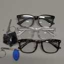 Gaoye Stylish Blue Light Glasses for Woman - Computer Glasses for Blue Light Blocking - Lightweight Frames - 3 pack (A1 Matte Black+leopard+transparent)