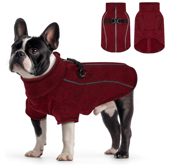 Dog Jackets for Large Dogs Boy, Reflective Warm Fleece Sweater for Dogs, Zipper Coat with D-Ring Winter Big Dog Clothes Cold Weather Coats, Grey XXX-Large