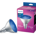 Philips LED 90W PAR38 1-Pack Outdoor Blue Party (3000K) (13.5W = 90W) Flicker-Free Light Bulbs