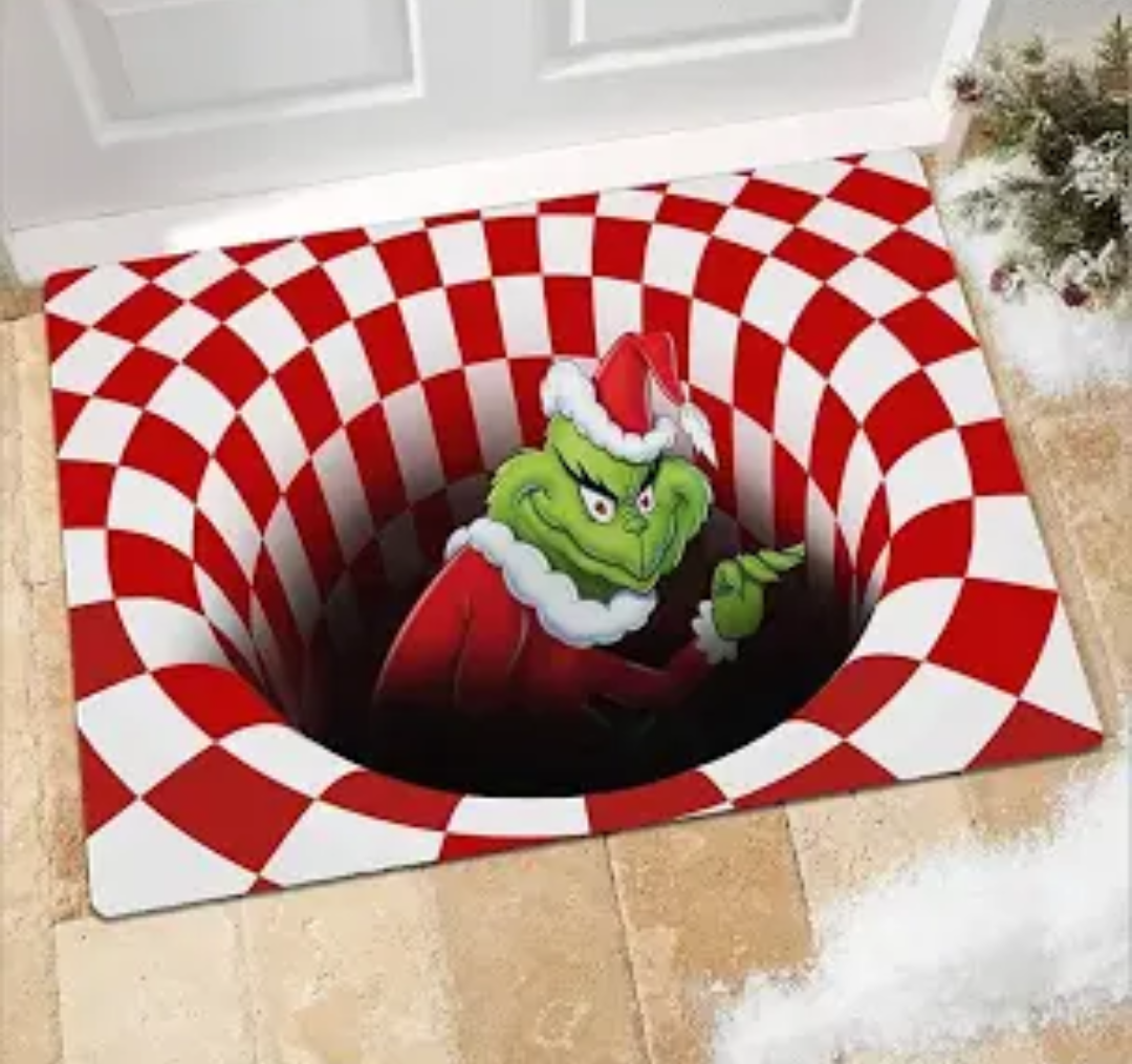 Grinch Illusion Non-Slip 3d Visual Doormat 19.7x31.5 inch