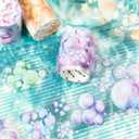 MisKepaa PET Tape Stickers for Journaling, 6 Rolls Bubbles Tape for Scrapbooking, Journaling Supplies, Bullet Journal, DIY Craft(Bubbles)