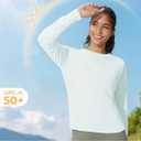 Women's Sun Shirts UPF 50+ Long Sleeve Uv Protection Shirts Lightweight Quick Dry SPF Clothing Outdoor Hiking Tops (Blue, XL)