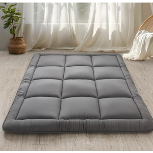 WhatsBedding Japanese Floor Mattress Futon Mattress 3" Grey Tatami Mat Shredded Memory Foam Filled Sleeping Pad, Foldable & Portable Roll Up Lounger Camping Bed for Kids and Adult,Full Size 54"x 80"