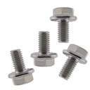 40PCS Flange Hex Head Bolts M6 x 12mm 304 Stainless Steel Hex Head Flange Bolts A2-70 Full Threaded Type