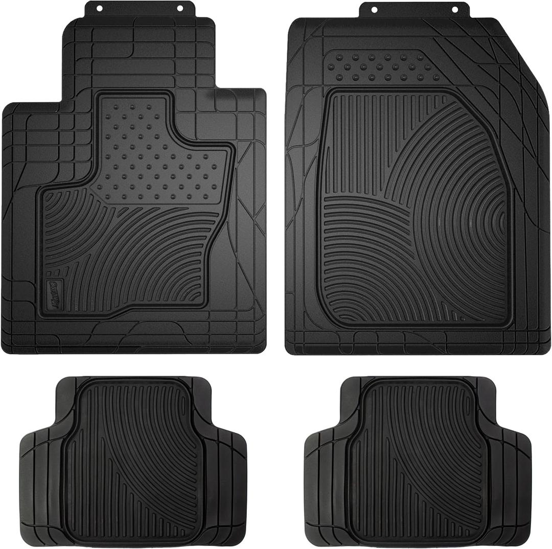 SmartFit SUV/Crossover Floor Protector, Universal Floor Mats for SUVs and Crossovers, All-Season & Heavy-Duty Mats, Trim to Fit for Full Coverage, Premium Quality and Easy to Clean, Black (4-Piece)