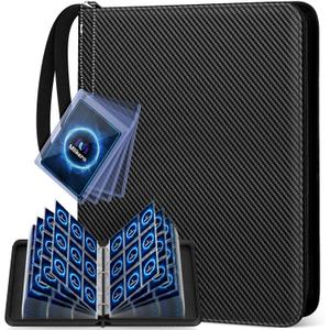 Mlikero Card Binder 9 Pocket, Trading Card Binder with Card Display Design, 720 Double Sided Pocket PU Collection Binder, Card Albums for MTG, TCG, and Sports Cards (Black)