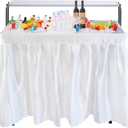 Nice C 4 ft Folding Ice Cooler Table, Party Cooler, Grazing Table, Tables with Drain, Party Cooler Tables, with Matching Skirt, Storage Shelf (White), 4 ft x 38.2 in x 22 in x 39.4 in