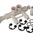 7345396 - High Flow 1" Water Softener Bypass Valve Kit with (2) Adapters, (4) Clips, and (4) O-rings