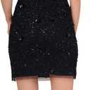 Adrianna Papell Women's Petite Beaded Tank Dress, Size 10 (Black)