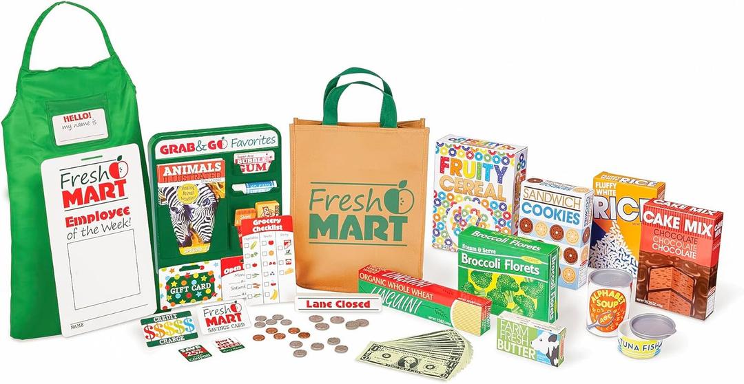 Melissa & Doug Fresh Mart Companion Set, Grocery Store Pretend Play Toys, Toy Kitchen Accessories & Play Food, Preschool Learning Toys for Girls & Boys 3+ Melissa & Doug Fresh Mart Companion Set, Grocery Store Pretend Play Toys, Toy Kitchen Accessories & Play Food, Preschool Learning Toys for Girls & Boys 3+