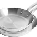 T-Fal Gourmet Stainless Steel Frying Pan Set, 11 and 12.5 in Skillets