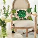 AVOIN colorlife St Patricks Day Lucky Clover Polka Dot Throw Pillow Cover, 12 x 20 Inch Shamrock Cushion Case Decoration for Sofa Couch, Green